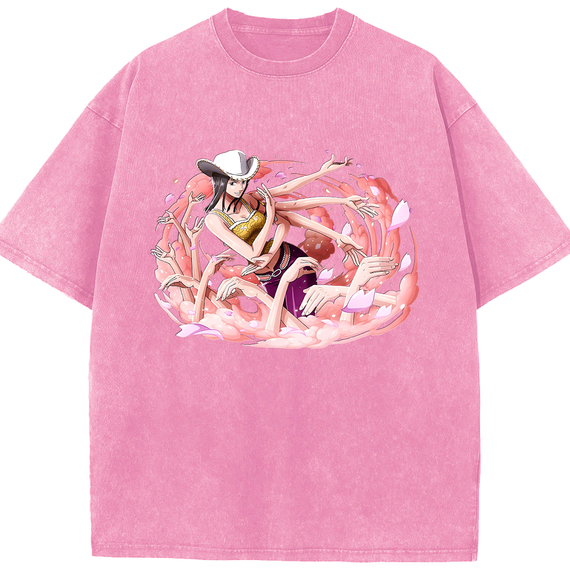ワンピース ニコ・ロビン ONE PIECE Nico Robin 綿100% ヴィンテージ風 半袖Tシャツ（フロントプリント）